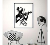 Silhouette Femminile Di Violinista, Decorazione Da Parete Per Il Bagno,