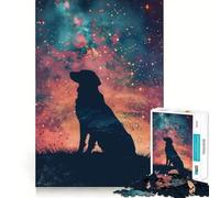 Silhouette Galaxy - Puzzle da 1000 pezzi per adolescenti - Gioco rilassante con bordi definiti - Articolo di Babbo Natale 38x52cm
