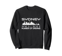 Silhouette GPS Coordinate Australia Vacanze Skyline Sydney Felpa