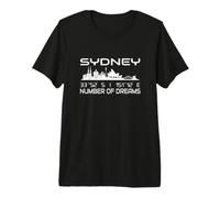 Silhouette GPS Coordinate Australia Vacanze Skyline Sydney Maglietta Premium