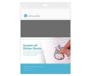 Silhouette MEDIA-SCRATCH-SVR - Fogli adesivi 'scratch-off', Argento, 21.59×27.94 cm, 5 fogli