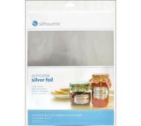 Silhouette MEDIA-SVR-ADH Fogli adesivi stampabili, 21,6 x 27,9 cm, Argento, Set da 8 fogli