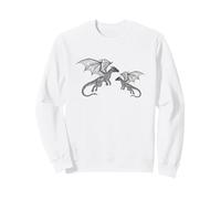 Silhouette Minimalista del Drago Scarabocchio Felpa
