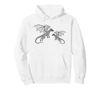 Silhouette Minimalista del Drago Scarabocchio Felpa con Cappuccio