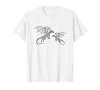 Silhouette Minimalista del Drago Scarabocchio Maglietta
