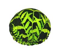 silhouette naturale pianta stampata cuffia da doccia per le donne doppio strato impermeabile cappello da bagno capelli riutilizzabili tappi da bagno elastici protezione dei capelli signore spa salone