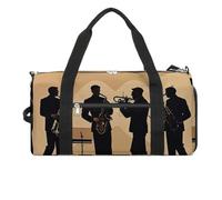 Silhouette of A Jazz Quartet - Borsa da palestra per uomo e donna, impermeabile, grande borsone per allenamento in viaggio