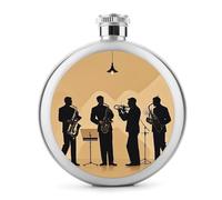 Silhouette of A Jazz Quartet - Fiaschetta per liquori, in acciaio inox, a tenuta stagna, portatile, per esterni, campeggio, viaggi, idea regalo