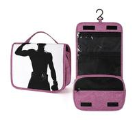 Silhouette of A Winner Boxer, trousse da viaggio da donna, organizer per trucchi da appendere con gancio per shampoo