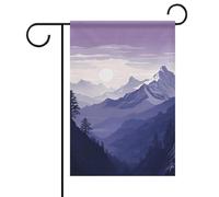 Silhouette of Mountains Bandiera da giardino su entrambi i lati, nessuna dissolvenza, bandiere di benvenuto, 30,5 x 45,7 cm, decorativa, piccola bandiera da giardino, decorazione per esterni, patio