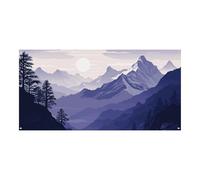 Silhouette of Mountains, grande striscione da appendere alla parete, sfondo per feste di compleanno, per Capodanno, laurea, matrimonio, festa di compleanno, decorazione, 180 x 90 cm