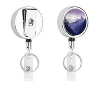 Silhouette of Mountains, porta badge retrattile, con robusta clip a coccodrillo, portachiavi per infermieri, insegnanti, ufficio, lavoro, donne, regalo