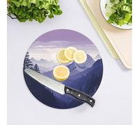 Silhouette of Mountains - Tagliere in vetro temperato per cucina, grande, resistente al calore, infrangibile, tagliere da cucina 20,3 x 20,3 cm