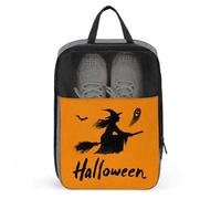 Silhouette of Witch on A Broom Ghost Shoe Bag per viaggi uso quotidiano Anti-polvere Storage Carrier Golf Shoe Pouch