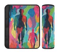 Silhouette Persona Art Colorful 2 pz Cintura di Sicurezza Pad Rilascio Stress al Collo e Spalle per SUV Protector para cinturón de carro