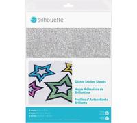 Silhouette Printable Sticker Sheets - Glitter Silver
