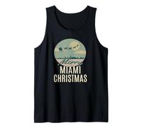 Silhouette retrò di Babbo Natale Skyline di Miami Canotta