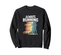Silhouette Retro Runner Always Running Felpa