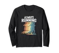 Silhouette Retro Runner Always Running Maglia a Manica