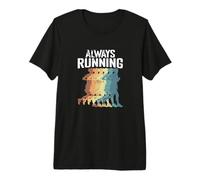Silhouette Retro Runner Always Running Maglietta Premium