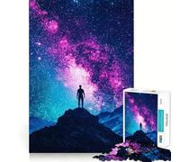 Silhouette sotto la Via Lattea, puzzle da 1000 pezzi per adulti, rompicapo rilassante e divertente, immagine da assemblare, una piacevole sorpresa 38x52cm