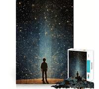 Silhouette sotto un cielo stellato, puzzle da 1000 pezzi per adolescenti, gioco per l'esercizio mentale, relax, design, assemblaggio, lista dei desideri di Babbo Natale 38x26cm