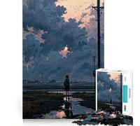 Silhouette sotto un cielo suggestivo, puzzle da 1000 pezzi per adulti e ragazzi, ideale per migliorare la memoria, per un relax leggero e piacevole, con tagli netti e un regalo delizioso 38x26cm
