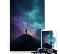 Silhouette su una vetta sotto un cielo nebuloso - Puzzle da 1000 pezzi per ragazzi - Gioco di logica e abilità - Leggero e rilassante - Taglio preciso - Regalo classico 50x75cm