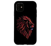 Silhouette Testa di Leone Graphic Art Design Compleanno Animale Regalo Custodia per iPhone 11