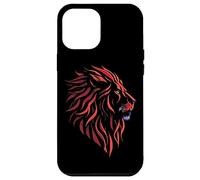 Silhouette Testa di Leone Graphic Art Design Compleanno Animale Regalo Custodia per iPhone 12 Pro Max