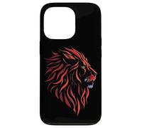Silhouette Testa di Leone Graphic Art Design Compleanno Animale Regalo Custodia per iPhone 13 Pro
