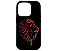 Silhouette Testa di Leone Graphic Art Design Compleanno Animale Regalo Custodia per iPhone 14 Pro