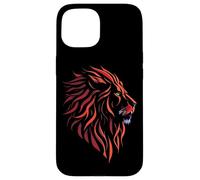 Silhouette Testa di Leone Graphic Art Design Compleanno Animale Regalo Custodia per iPhone 15