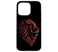 Silhouette Testa di Leone Graphic Art Design Compleanno Animale Regalo Custodia per iPhone 15 Pro Max