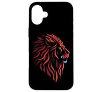 Silhouette Testa di Leone Graphic Art Design Compleanno Animale Regalo Custodia per iPhone 16 Plus