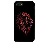 Silhouette Testa di Leone Graphic Art Design Compleanno Animale Regalo Custodia per iPhone SE (2020) / 7/8