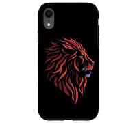 Silhouette Testa di Leone Graphic Art Design Compleanno Animale Regalo Custodia per iPhone XR