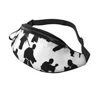 Silhouettes of Martial Arts Print - Marsupio da uomo e donna, elegante, comodo da viaggio, per escursionismo, ciclismo e corsa