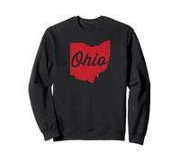 Silhoutte dello Stato dell'Ohio con Testo Scritto Felpa