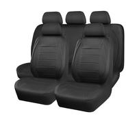 SILHUP Coprisedili Coprisedili per auto in pelle Coprisedili per auto rossi semplici impermeabili a 5 posti universali(SN-2126-BK)