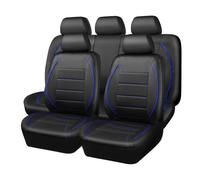 SILHUP Coprisedili Coprisedili per auto in pelle Coprisedili per auto rossi semplici impermeabili a 5 posti universali(SN-2126-BL)