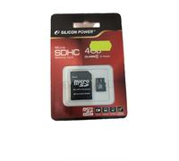 Silicon Power 4GB scheda memoria microSD Classe 4 sdhc adattatore