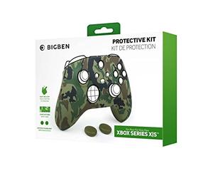 Silicon Skin pour manette officielle Xbox + une paire de grips pour Joystick, couleur Camouflage vert