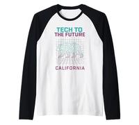 Silicon Tech - Maglietta retrò California Valley Code Circuit Maglia con Maniche Raglan