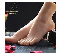 Silicone 1: 1 Femmina Falso Modello del piede falso for schizzo Disegno Scarpa Calze Sandalo Display sandalo Art TPE.(Wheat Hard bones,One pair of feet)