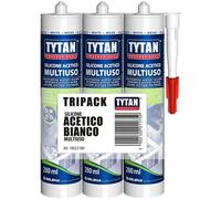 Silicone acetico antimuffa Tytan 280 ml bianco 3 pz Bianco