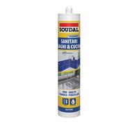 Silicone Acetico per Sanitari Soudal Ml 300 ml 300 Bianco asciugatura in 2ore