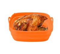 Silicone Air Fryer Basket Liner, Reusable Bowl Insert, Square Oven Pot Tray, antiaderente Silicone Baking, Heat Resistant Cookware, ideale per cucinare, cucinare e preparare la preparazione del