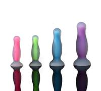 Silicone Anale Plug Glow nel buio Butt Plug con potente ventosa per la stimolazione della prostata Beginner Training Kit G Spot Mini Sesso Adulto Giocattolo Anale (Rosa,13cm)
