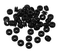 Silicone Anello Passacavo Doppio Lato Nero 5mm 10mm 50 Pezzi | Resistente alle Alte Temperature, Protegge i Cavi, per Progetti e Auto, Finitura Nera